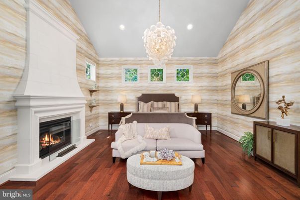 Fireplace, Interior, Pendant Lights, Recessed Lighting, Wood Texture Flooring