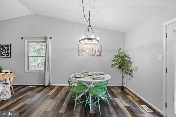 Chandelier, Dining room, Interior, Pendant Lights, Wood Texture Flooring