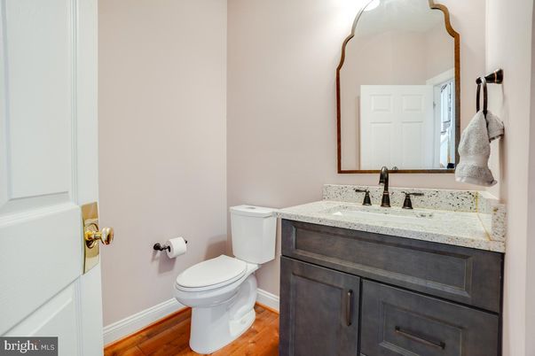 Bathroom, Interior, Tile Countertops, Wood Texture Flooring