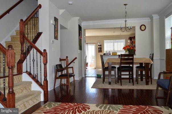 Chandelier, Dining room, Interior, Wood Texture Flooring