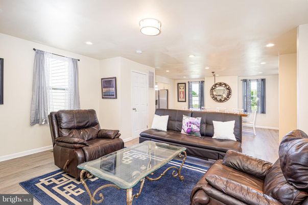 Dining room, Interior, Living room, Recessed Lighting, Wood Texture Flooring