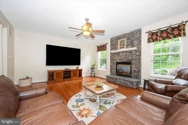 Fireplace, Interior, Living room, Stone Walls, Wood Texture Flooring