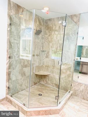 Bathroom, Glass Shower, Interior, Marble Walls