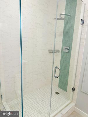 Bathroom, Glass Shower, Interior, Marble Walls
