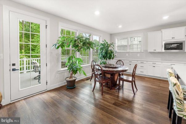 Dining room, Interior, Kitchen, Recessed Lighting, Wood Texture Flooring