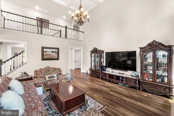 Chandelier, Interior, Living room, Recessed Lighting, Wood Texture Flooring