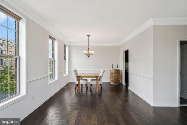 Chandelier, Dining room, Interior, Wood Texture Flooring