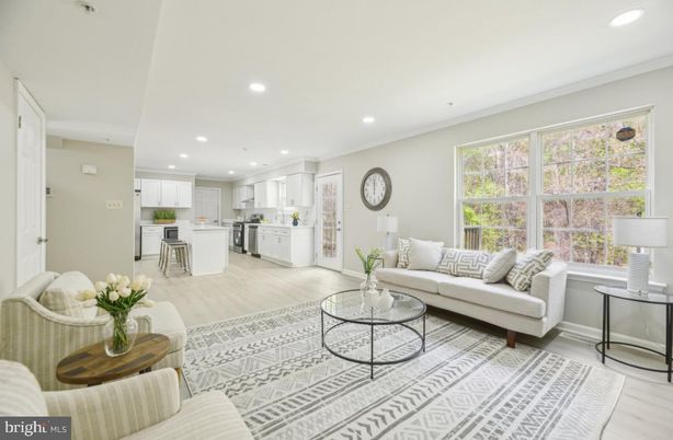 Interior, Kitchen, Living room, Recessed Lighting, Stainless Steel Appliances, Wood Texture Flooring