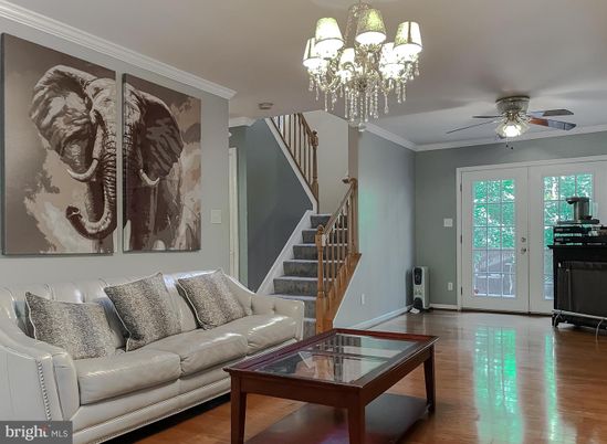 Chandelier, Interior, Living room, Wood Texture Flooring