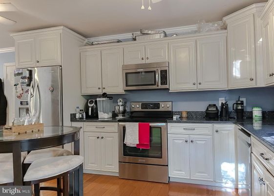 Interior, Kitchen, Stainless Steel Appliances, Wood Texture Flooring