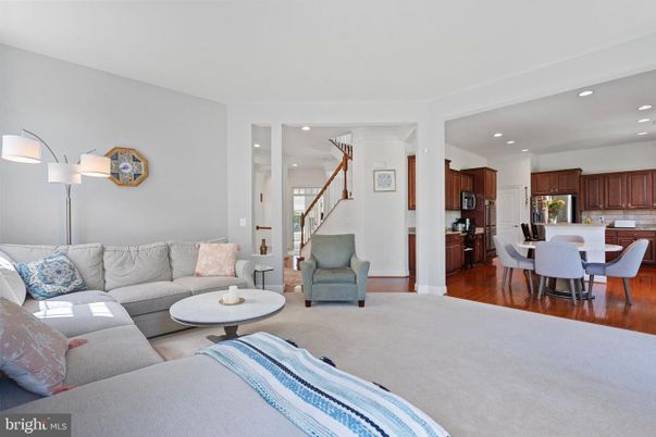 Dining room, Interior, Kitchen, Living room, Recessed Lighting, Stainless Steel Appliances, Wood Texture Flooring