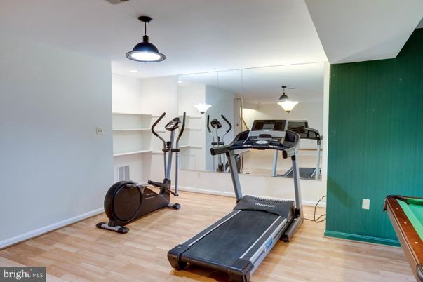 Fitness Equipment, Interior, Wood Texture Flooring