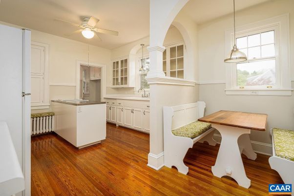 Interior, Kitchen, Pendant Lights, Wood Texture Flooring