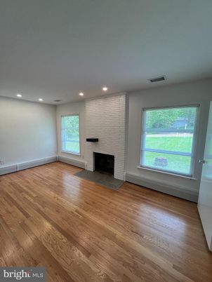 Empty room, Fireplace, Interior, Recessed Lighting, Wood Texture Flooring