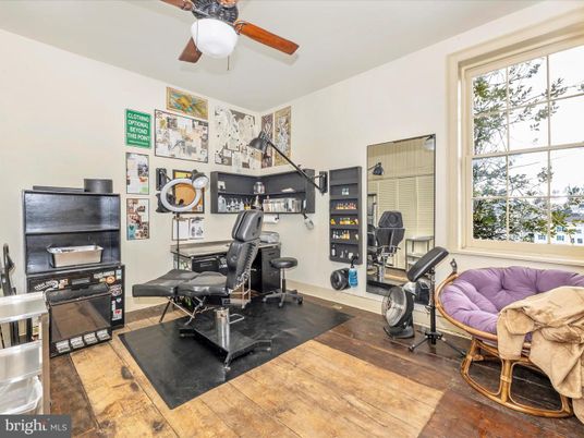 Fitness Equipment, Home Office, Interior, Wood Texture Flooring