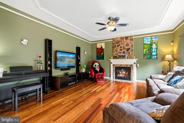 Fireplace, Interior, Living room, Piano, Stone Walls, Wood Texture Flooring
