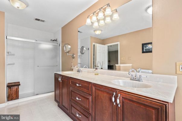 Bathroom, Dual Sink Vanities, Glass Shower, Interior