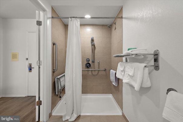 Bathroom, Interior, Recessed Lighting, Wood Texture Flooring