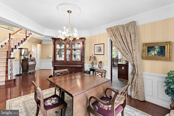 Chandelier, Dining room, Interior, Wood Texture Flooring