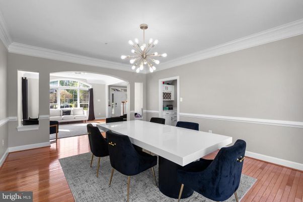 Dining room, Interior, Living room, Pendant Lights, Wood Texture Flooring