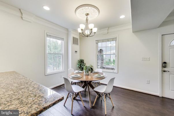 Chandelier, Dining room, Interior, Recessed Lighting, Wood Texture Flooring