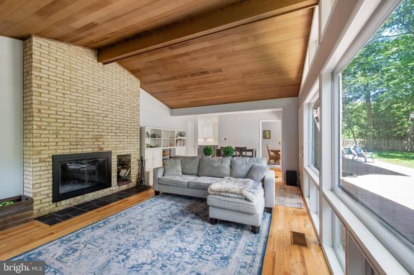 Fireplace, Interior, Living room, Stone Walls, Wooden Beams, Wooden Ceilings, Wood Texture Flooring