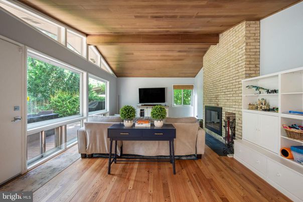 Fireplace, Interior, Living room, Stone Walls, Wooden Ceilings, Wood Texture Flooring