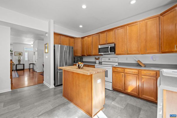 Interior, Kitchen, Recessed Lighting, Wood Texture Flooring