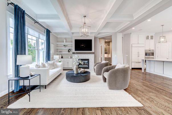 Fireplace, Interior, Living room, Pendant Lights, Recessed Lighting, Wood Texture Flooring
