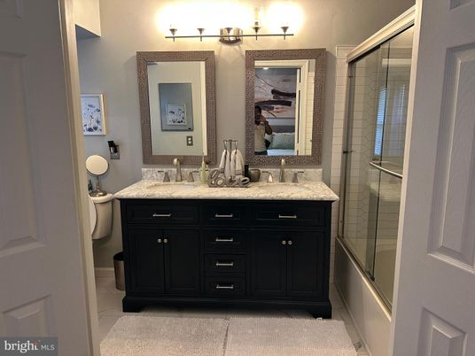 Bathroom, Dual Sink Vanities, Glass Shower, Interior