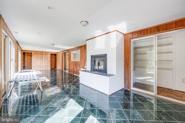 Fireplace, Interior, Recessed Lighting, Wooden Walls