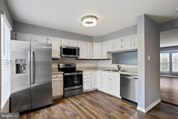 Interior, Kitchen, Stainless Steel Appliances, Wood Texture Flooring