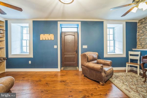 Interior, Stone Walls, Wood Texture Flooring