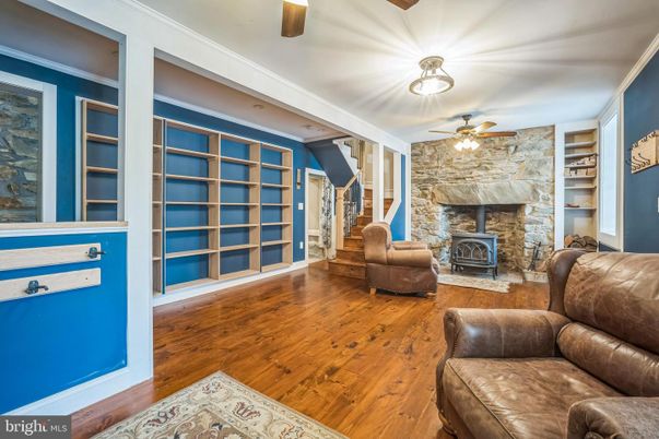 Fireplace, Interior, Stone Walls, Wood Texture Flooring