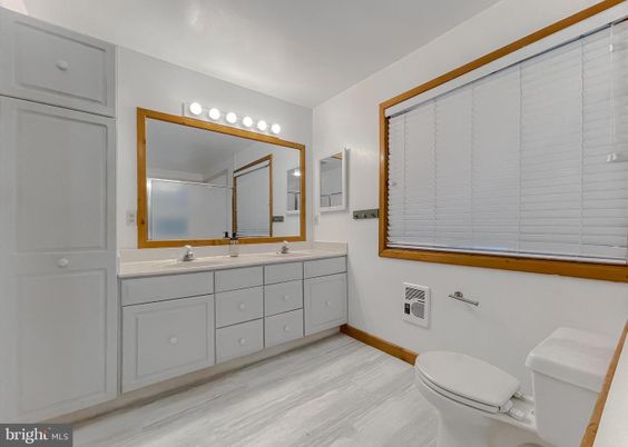 Bathroom, Dual Sink Vanities, Interior, Wood Texture Flooring