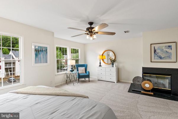Bedroom, Fireplace, Interior