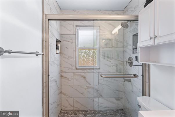Bathroom, Glass Shower, Interior, Marble Walls