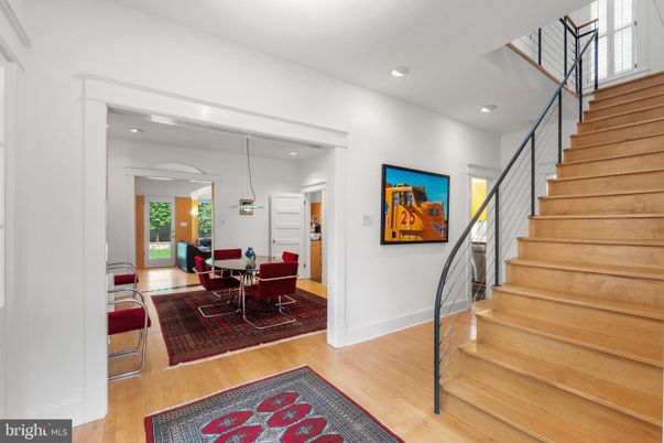 Dining room, Interior, Pendant Lights, Recessed Lighting, Wood Texture Flooring