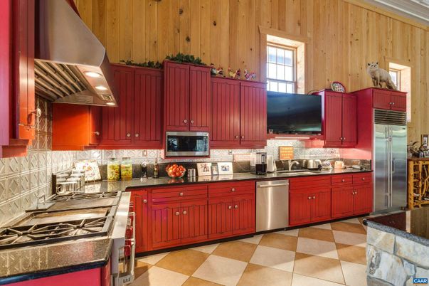 Interior, Kitchen, Stainless Steel Appliances, Wooden Walls