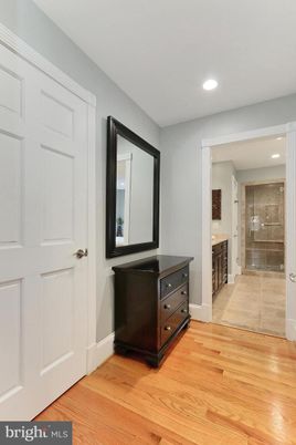 Bathroom, Glass Shower, Interior, Recessed Lighting, Wood Texture Flooring