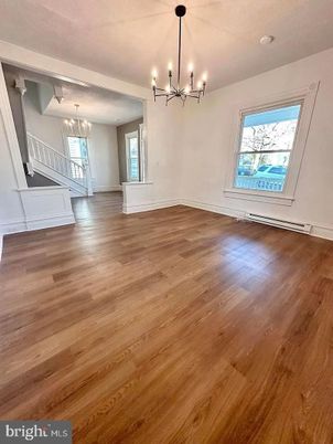 Chandelier, Empty room, Interior, Pendant Lights, Wood Texture Flooring