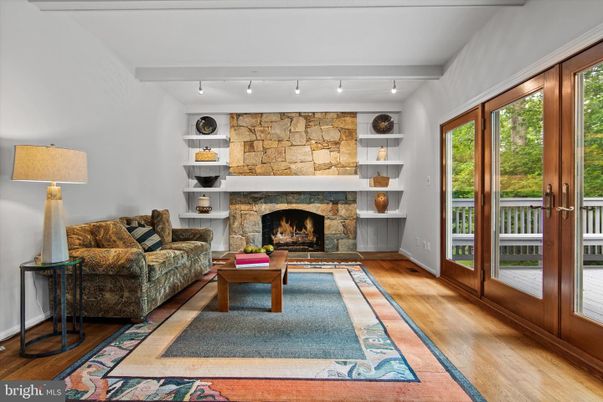 Fireplace, Interior, Living room, Stone Walls, Wood Texture Flooring