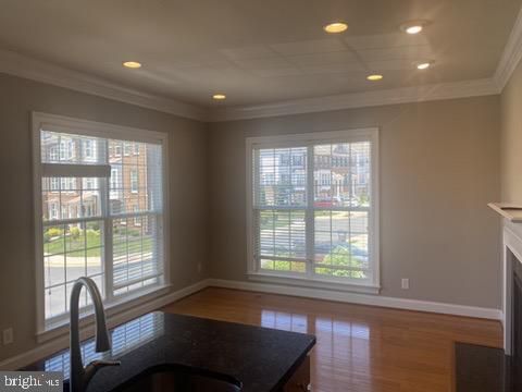 Fireplace, Interior, Recessed Lighting, Wood Texture Flooring