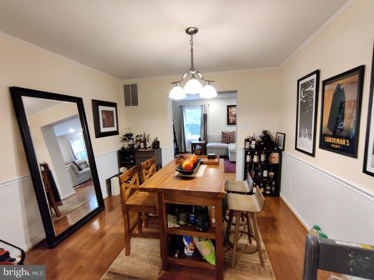 Dining room, Interior, Living room, Pendant Lights, Wood Texture Flooring