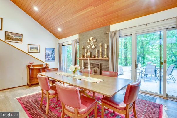 Dining room, Interior, Recessed Lighting, Wooden Ceilings, Wood Texture Flooring