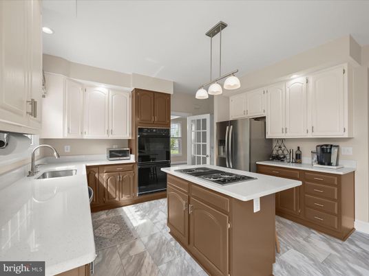 Interior, Kitchen, Marble, Pendant Lights, Recessed Lighting, Stainless Steel Appliances