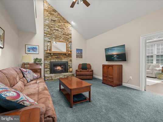 Fireplace, Interior, Living room, Stone Walls