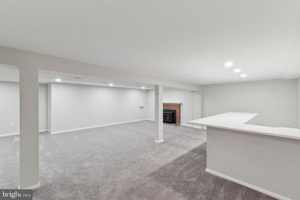 Empty room, Fireplace, Interior, Recessed Lighting