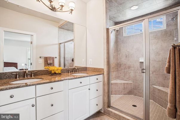 Bathroom, Dual Sink Vanities, Glass Shower, Interior