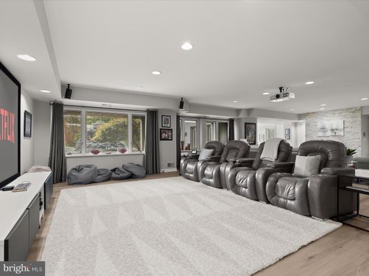 Home Theatre Room, Interior, Recessed Lighting, Theatre Room, Wood Texture Flooring